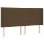 Dark brown fabric headboard with LED 163x16x118/128 cm by , Headboards and footboards - Ref: Foro24-3124057, Price: 125,46 €,...