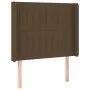 Headboard with LED in dark brown fabric 83x16x118/128 cm by , Headboards and footboards - Ref: Foro24-3124263, Price: 72,15 €...