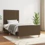 Dark brown fabric bed frame with headboard 90x190 cm by , Beds and slatted bases - Ref: Foro24-3125182, Price: 121,24 €, Disc...