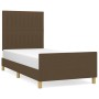 Dark brown fabric bed frame with headboard 90x190 cm by , Beds and slatted bases - Ref: Foro24-3125182, Price: 135,90 €, Disc...