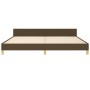 Bed frame with headboard in dark brown fabric 200x200cm by , Beds and slatted bases - Ref: Foro24-3125246, Price: 237,34 €, D...