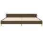Bed frame with headboard in dark brown fabric 200x200cm by , Beds and slatted bases - Ref: Foro24-3125246, Price: 233,78 €, D...