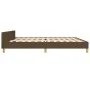 Bed frame with headboard in dark brown fabric 200x200cm by , Beds and slatted bases - Ref: Foro24-3125246, Price: 233,78 €, D...