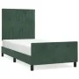 Dark green velvet bed frame with headboard 90x200 cm by , Beds and slatted bases - Ref: Foro24-3125858, Price: 144,03 €, Disc...