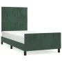 Dark green velvet bed frame with headboard 100x200 cm by , Beds and slatted bases - Ref: Foro24-3125864, Price: 146,36 €, Dis...