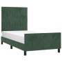 Dark green velvet bed frame with headboard 100x200 cm by , Beds and slatted bases - Ref: Foro24-3125864, Price: 149,36 €, Dis...