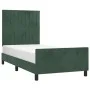 Dark green velvet bed frame with headboard 100x200 cm by , Beds and slatted bases - Ref: Foro24-3125864, Price: 146,36 €, Dis...
