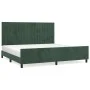 Dark green velvet bed frame with headboard 200x200 cm by , Beds and slatted bases - Ref: Foro24-3125900, Price: 253,87 €, Dis...