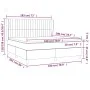 Box spring bed with dark brown fabric mattress 180x200 cm by , Beds and slatted bases - Ref: Foro24-3128144, Price: 599,59 €,...