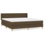 Box spring bed with dark brown fabric mattress 180x200 cm by , Beds and slatted bases - Ref: Foro24-3130452, Price: 530,45 €,...