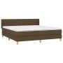 Box spring bed with dark brown fabric mattress 180x200 cm by , Beds and slatted bases - Ref: Foro24-3130452, Price: 530,45 €,...