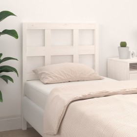 Bettkopfteil aus massivem weißem Kiefernholz, 80,5 x 4 x 100 cm von , Kopf- und Fußteile - Ref: Foro24-818896, Preis: 37,43 €...