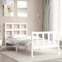 Einzelbettgestell mit weißem Massivholzkopfteil von , Betten und Lattenroste - Ref: Foro24-3192972, Preis: 104,46 €, Rabatt: %
