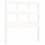 Estructura de cama individual con cabecero madera maciza blanco