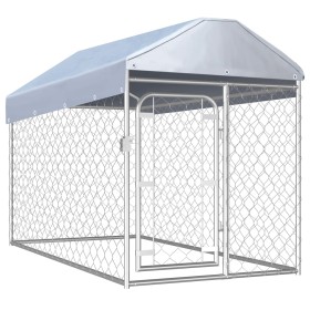 Zwinger für den Außenbereich mit Dach 200x100x125 cm von vidaXL, Hundehütten und Zäune - Ref: Foro24-144492, Preis: 141,47 €,...