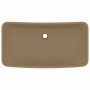 Lavabo rectangular de lujo de cerámica crema mate 71x38 cm