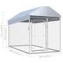 Zwinger für den Außenbereich mit Dach 200x100x125 cm von vidaXL, Hundehütten und Zäune - Ref: Foro24-144492, Preis: 141,40 €,...