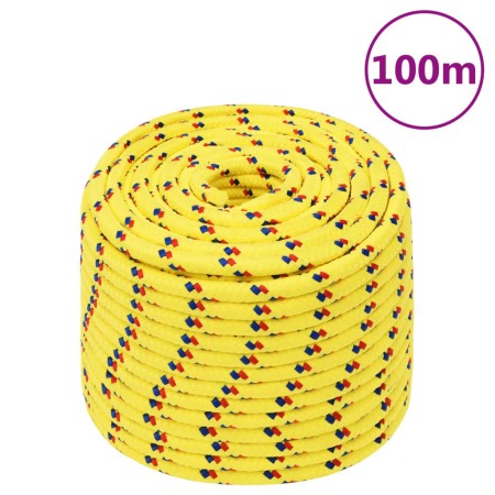 Yellow polypropylene boat rope 12 mm 100 m by , Ropes and metal cords - Ref: Foro24-152619, Price: 51,11 €, Discount: %