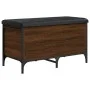 Brown oak engineered wood storage bench 82x42x45 cm by , Benches for halls and storage - Ref: Foro24-835146, Price: 77,03 €, ...