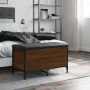 Brown oak engineered wood storage bench 82x42x45 cm by , Benches for halls and storage - Ref: Foro24-835146, Price: 77,03 €, ...