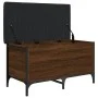 Brown oak engineered wood storage bench 82x42x45 cm by , Benches for halls and storage - Ref: Foro24-835146, Price: 77,03 €, ...