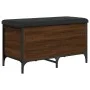Brown oak engineered wood storage bench 82x42x45 cm by , Benches for halls and storage - Ref: Foro24-835146, Price: 77,03 €, ...