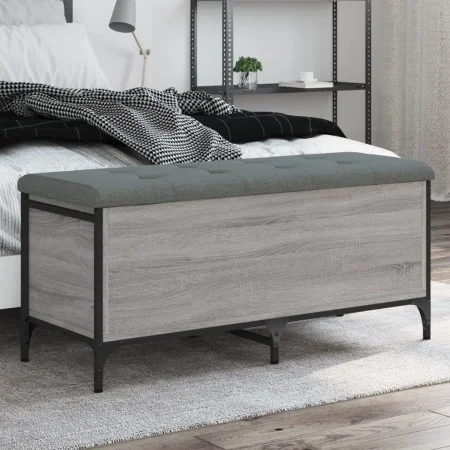 Sonoma gray engineering wood storage bench 102x42x45 cm by , Benches for halls and storage - Ref: Foro24-835150, Price: 86,84...