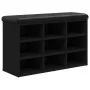 Black engineered wood shoe bench 82x32x50 cm by , Benches for halls and storage - Ref: Foro24-835104, Price: 70,06 €, Discoun...