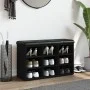 Black engineered wood shoe bench 82x32x50 cm by , Benches for halls and storage - Ref: Foro24-835104, Price: 70,06 €, Discoun...