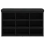 Black engineered wood shoe bench 82x32x50 cm by , Benches for halls and storage - Ref: Foro24-835104, Price: 70,06 €, Discoun...