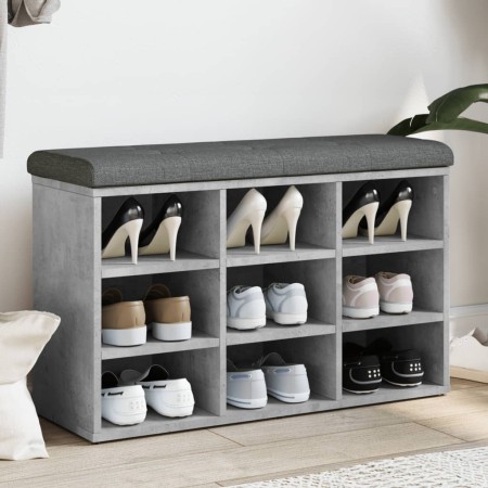 Betongraue Schuhbank aus Holzwerkstoff, 82 x 32 x 50 cm von , Bänke für Hallen und Lager - Ref: Foro24-835106, Preis: 64,43 €...