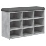Betongraue Schuhbank aus Holzwerkstoff, 82 x 32 x 50 cm von , Bänke für Hallen und Lager - Ref: Foro24-835106, Preis: 64,43 €...