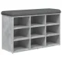 Concrete gray engineered wood shoe bench 82x32x50 cm by , Benches for halls and storage - Ref: Foro24-835106, Price: 63,60 €,...