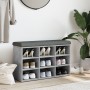 Betongraue Schuhbank aus Holzwerkstoff, 82 x 32 x 50 cm von , Bänke für Hallen und Lager - Ref: Foro24-835106, Preis: 64,43 €...