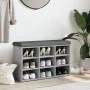 Concrete gray engineered wood shoe bench 82x32x50 cm by , Benches for halls and storage - Ref: Foro24-835106, Price: 63,60 €,...