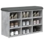 Betongraue Schuhbank aus Holzwerkstoff, 82 x 32 x 50 cm von , Bänke für Hallen und Lager - Ref: Foro24-835106, Preis: 64,43 €...