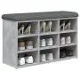 Concrete gray engineered wood shoe bench 82x32x50 cm by , Benches for halls and storage - Ref: Foro24-835106, Price: 63,60 €,...