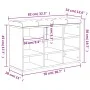 Betongraue Schuhbank aus Holzwerkstoff, 82 x 32 x 50 cm von , Bänke für Hallen und Lager - Ref: Foro24-835106, Preis: 63,60 €...