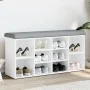 Weiße Schuhbank aus Holzwerkstoff, 102 x 32 x 50 cm von , Bänke für Hallen und Lager - Ref: Foro24-835110, Preis: 73,04 €, Ra...