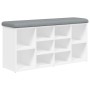 Weiße Schuhbank aus Holzwerkstoff, 102 x 32 x 50 cm von , Bänke für Hallen und Lager - Ref: Foro24-835110, Preis: 73,80 €, Ra...
