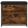 Shoe bench with folding drawer smoked oak 62x32x56 cm by , Benches for halls and storage - Ref: Foro24-835119, Price: 65,17 €...