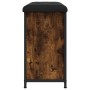 Shoe bench with folding drawer smoked oak 62x32x56 cm by , Benches for halls and storage - Ref: Foro24-835119, Price: 66,20 €...
