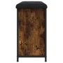 Shoe bench with folding drawer smoked oak 62x32x56 cm by , Benches for halls and storage - Ref: Foro24-835119, Price: 65,17 €...