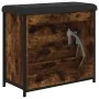 Shoe bench with folding drawer smoked oak 62x32x56 cm by , Benches for halls and storage - Ref: Foro24-835119, Price: 65,17 €...