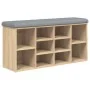 Shoe bench engineered wood Sonoma oak 102x32x50 cm by , Benches for halls and storage - Ref: Foro24-835112, Price: 75,89 €, D...