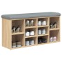 Schuhbank aus Holzwerkstoff Sonoma-Eiche 102x32x50 cm von , Bänke für Hallen und Lager - Ref: Foro24-835112, Preis: 77,11 €, ...