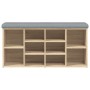 Schuhbank aus Holzwerkstoff Sonoma-Eiche 102x32x50 cm von , Bänke für Hallen und Lager - Ref: Foro24-835112, Preis: 77,11 €, ...