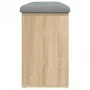 Shoe bench engineered wood Sonoma oak 102x32x50 cm by , Benches for halls and storage - Ref: Foro24-835112, Price: 75,89 €, D...