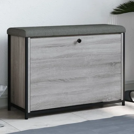 Schuhbank mit Klappschublade Sonoma grau 82x32x56 cm von , Bänke für Hallen und Lager - Ref: Foro24-835125, Preis: 81,38 €, R...