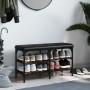 Shoe bench engineered wood smoked oak 82x32x47 cm by , Benches for halls and storage - Ref: Foro24-835159, Price: 56,62 €, Di...